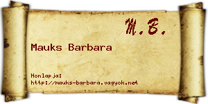 Mauks Barbara névjegykártya